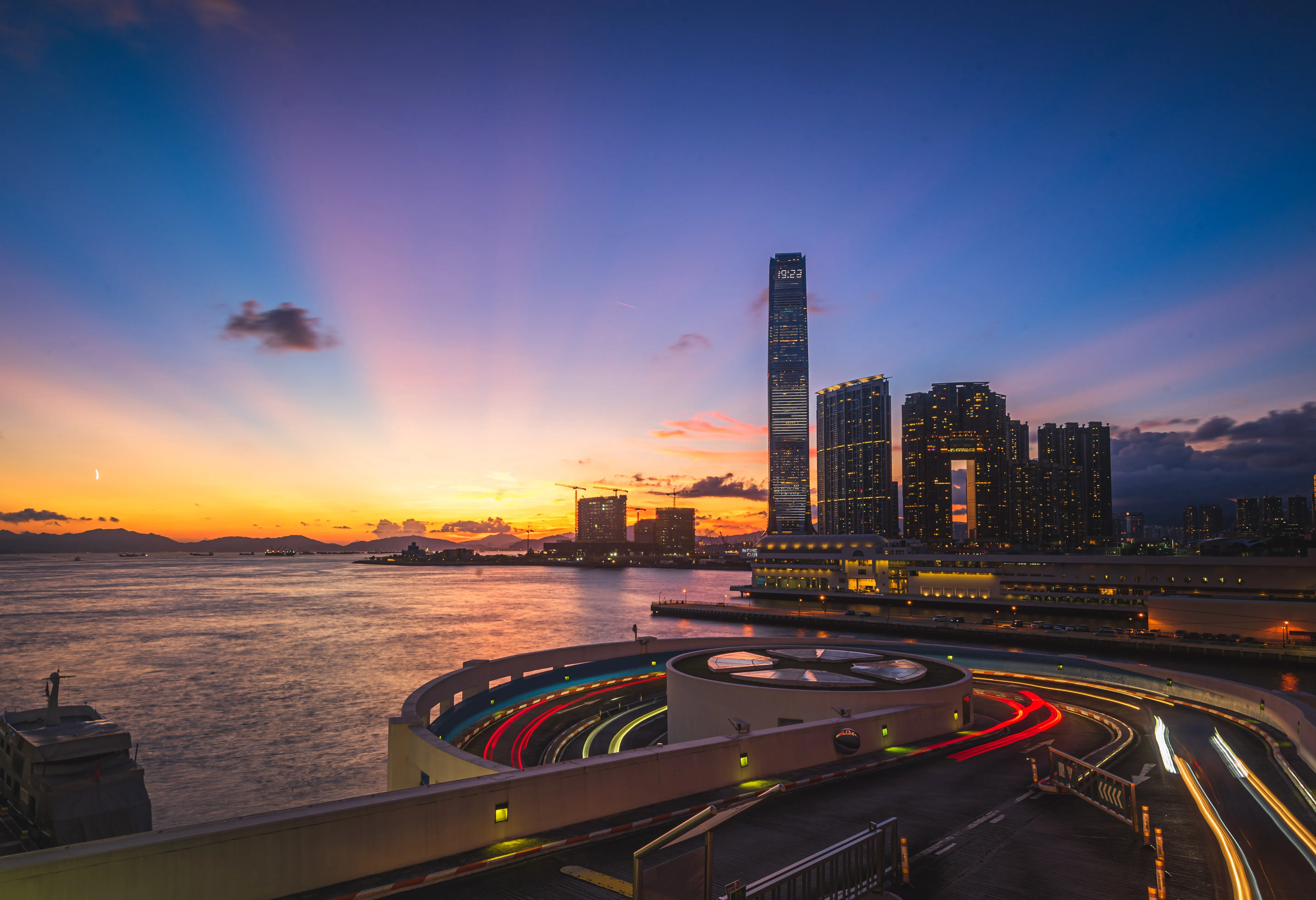 Dubai skyline at sunset
